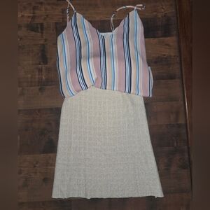 St. John Cream A-Line Knit Skirt Size 14